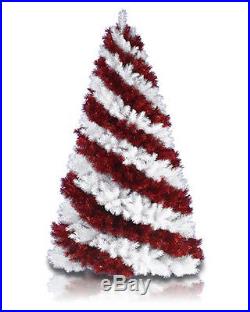 New 7FT Red Holiday Decor Sesaon Artificial Full White Christmas Tree