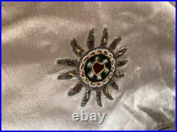 New Anthropologie Christmas Tree Skirt Coretta 60 Embroidered Beaded Pink Boho
