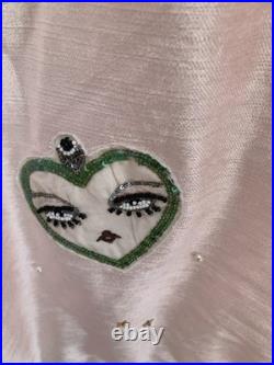 New Anthropologie Christmas Tree Skirt Coretta 60 Embroidered Beaded Pink Boho