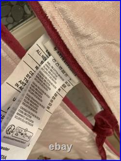 New Anthropologie Christmas Tree Skirt Coretta 60 Embroidered Beaded Pink Boho