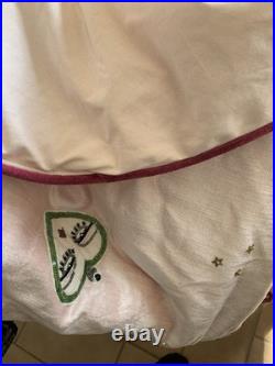New Anthropologie Christmas Tree Skirt Coretta 60 Embroidered Beaded Pink Boho