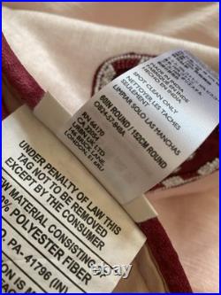 New Anthropologie Christmas Tree Skirt Coretta 60 Embroidered Beaded Pink Boho