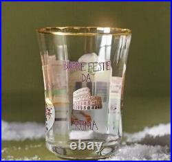 New Anthropologie Set of 5 Holiday in the City Juice Glasses