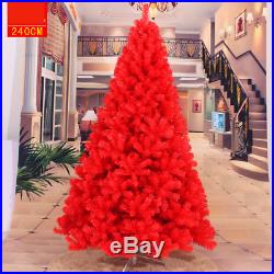 New Artificial Red Christmas Tree PVC Leaf Based Decorate Ornament 2 ft-8 ft Hot