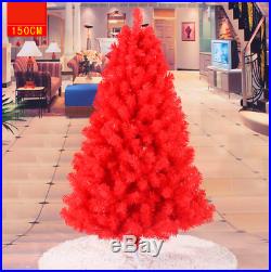 New Artificial Red Christmas Tree PVC Leaf Based Decorate Ornament 2 ft-8 ft Hot