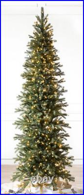 New Balsam Hill 7.5ft Slim Cathedral Fir LED Clear Fairy Lights Christmas Tree
