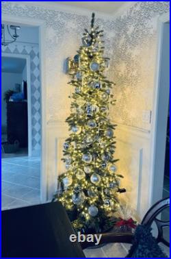 New Balsam Hill 7.5ft Slim Cathedral Fir LED Clear Fairy Lights Christmas Tree