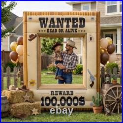 New Best Western Party Decorations 7FT Inflatable Wanted Poster Frame, Rodeo