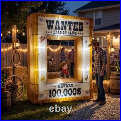 New Best Western Party Decorations 7FT Inflatable Wanted Poster Frame, Rodeo New Best Western Party Decorations 7FT Inflatable Wanted Poster Frame, Rodeo