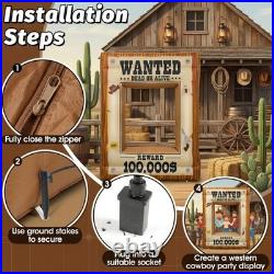 New Best Western Party Decorations 7FT Inflatable Wanted Poster Frame, Rodeo New Best Western Party Decorations 7FT Inflatable Wanted Poster Frame, Rodeo