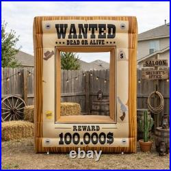 New Best Western Party Decorations 7FT Inflatable Wanted Poster Frame, Rodeo New Best Western Party Decorations 7FT Inflatable Wanted Poster Frame, Rodeo