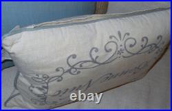 New Bonne Nuit French Good Night Feather Filled Cotton Lumbar Accent Pillow SALE