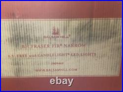 New Box Balsam Hill Fraser Fir Narrow 6.5 Ft Tree with Candlelight LED Christmas