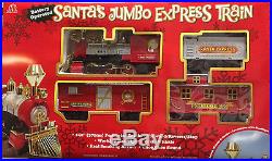 New Christmas Tree-SANTAs JUMBO EXPRESS SMOKING TRAIN SET-Choo-Choo Light Sound