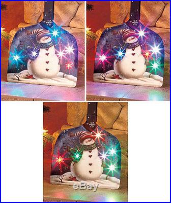 New Color Changing Decorative Lighted Snowman Shovel Holiday Christmas Decor