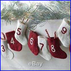 New Crate & Barrel Christmas Countdown stockings number ornament Advent Calendar