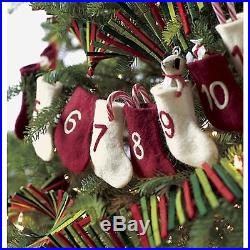 New Crate & Barrel Christmas Countdown stockings number ornament Advent Calendar