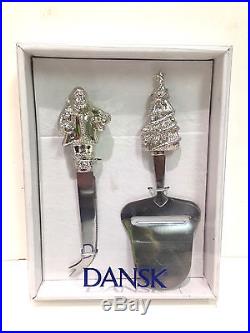 New! Dansk Santa Claus & Christmas Tree Cheese Knife and Slicer Set
