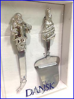 New! Dansk Santa Claus & Christmas Tree Cheese Knife and Slicer Set