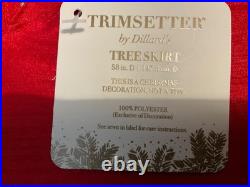 New Dillard's Trimsetter 58 Tree Skirt RED Polyester Velvet Crystal NWT