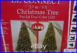 New EZ-Connect 9' Christmas Tree Pre-Lit Dual Color LED Lights
