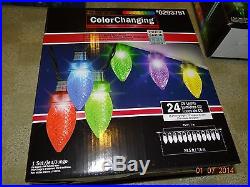 New GEMMY Light Show Set of 24 Color Changing LED Christmas Lights