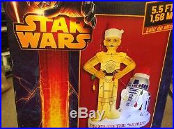 New Gemmy Airblown 5.5ft Star Wars R2-D2 3-CPO Droids Scene Christmas Inflatable