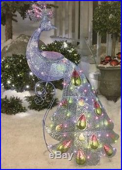 New Gemmy Lightshow 4.3' Christmas Decor LED Lights Sparkle Snowflakes Peacock