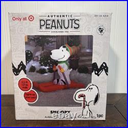New Gemmy Peanuts Snoopy Skiing Airblown Lighted Inflatable 4.5ft Seasonal Decor