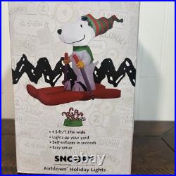 New Gemmy Peanuts Snoopy Skiing Airblown Lighted Inflatable 4.5ft Seasonal Decor New Gemmy Peanuts Snoopy Skiing Airblown Lighted Inflatable 4.5ft Seasonal Decor