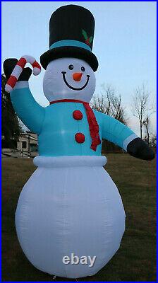 New Giant Airblown Inflatable 12′ Snowman Gemmy Christmas Yard Frosty Blow Up