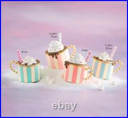 New Glitterville Hot Cocoa Ornament 4 Assorted Colors Sold as Complete Set