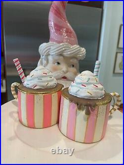 New Glitterville Hot Cocoa Ornament 4 Assorted Colors Sold as Complete Set