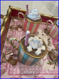 New Glitterville Hot Cocoa Ornament 4 Assorted Colors Sold as Complete Set