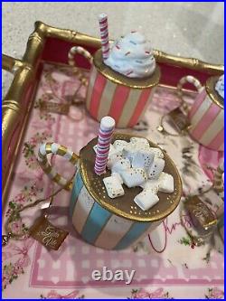 New Glitterville Hot Cocoa Ornament 4 Assorted Colors Sold as Complete Set