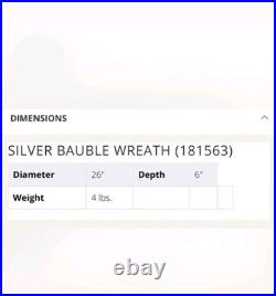 New In Box Frontgate Grandin Road Silver Bubble Wreath SOLD OUT