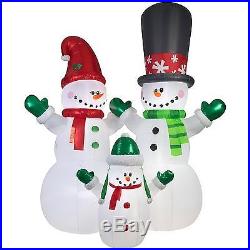 New Inflatable Snowman Family Christmas Decoration Outdoor Yard Decor Light Up