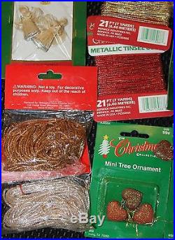 New LOT Vintage Mini Christmas Tree Ornaments, Garland, Tinsel, Decorations FUN