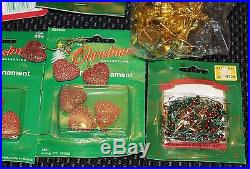 New LOT Vintage Mini Christmas Tree Ornaments, Garland, Tinsel, Decorations FUN