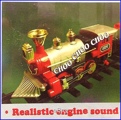 New Light Sounds~ANIMATED CHRISTMAS TRAIN SET~Holiday Decoration Mounts in Tree