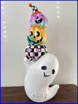 New Mackenzie Childs DUPE Trick Or Treat Ghost With Pumpkins (not illuminated)