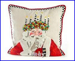 New Mackenzie Childs Santa Claus Lucia Check Pillow 20 Christmas Rv$175