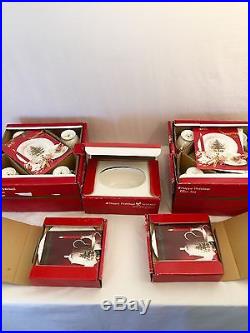 New NIKKO Happy Holidays 34 Pc Dinner Set Dishes Plate Cup Saucer Christmas Tree