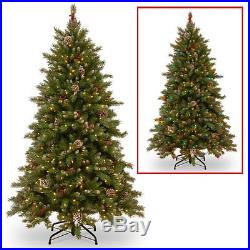 New National Tree Company 5' Frosted Berry Hinged Dual Color Christmas Tree