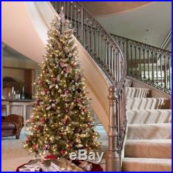 New National Tree Company 6.5′ Snowy Dunhill Fir Slim Pre-Lit Christmas Tree