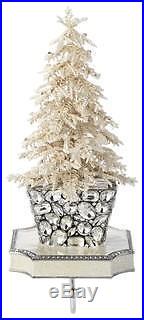 New Olivia Riegel Flocked Swarovski Crystal Tree Stocking Holder Frontgate