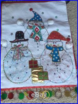 New Pier 1 Table Runner Snowman Candy Canes Christmas Holiday