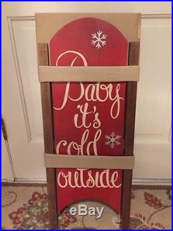 New Pottery Barn Baby Its Cold Outside Wall Art Sled