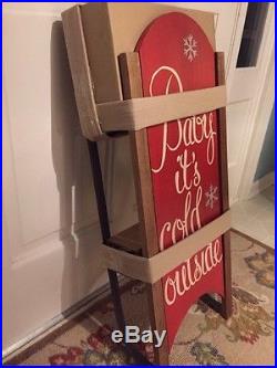 New Pottery Barn Baby Its Cold Outside Wall Art Sled