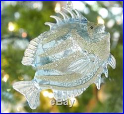 New Pottery Barn Butterfly Fish Glass Ornament